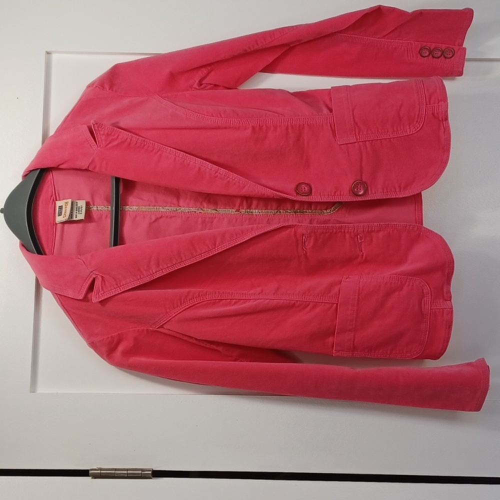 PRETTY Pink Coral color soft velour blazer jacket coat